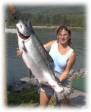 Bev holding a Salmon Fish